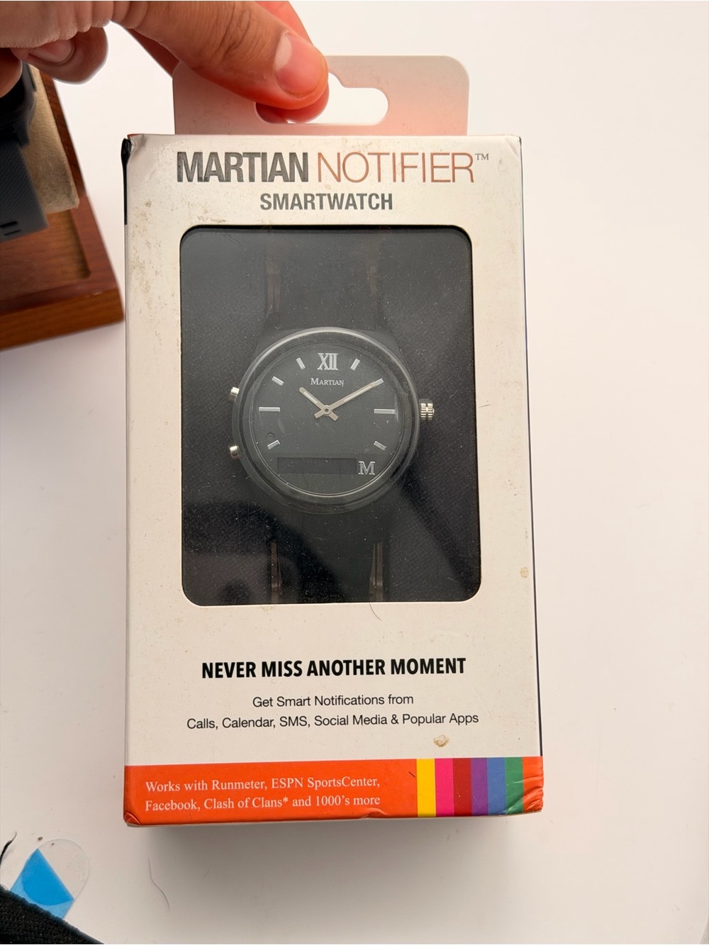 Martian Notifier Smartwatch Black Analog Digital Hybrid Watch MN200BBB NIB